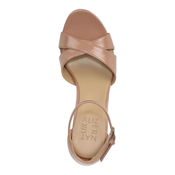 Naturalizer Tan Heeled Sandals with Sculptural Heel - Picture 5 of 5